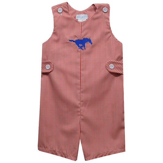 Vive La Fete SMU Mustangs Embroidered Red Gingham Jon Jon