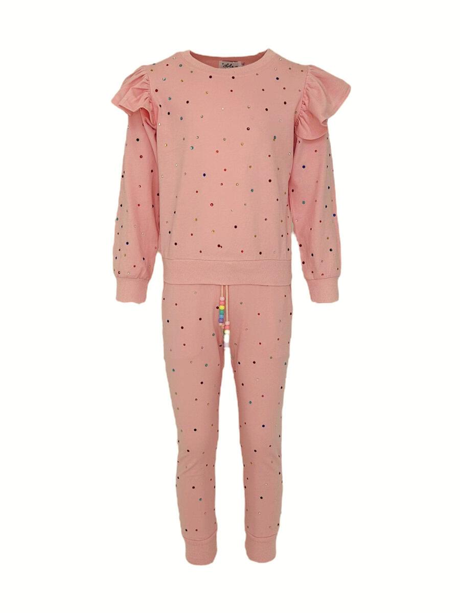 Rainbow Crystal Ruffle Jogger Set