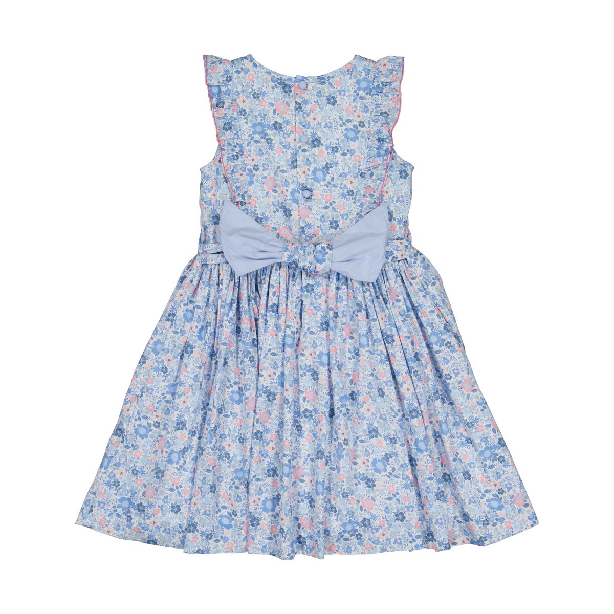 Antionette Paris Marguerite Floral Blue Frilled Smocked Dress