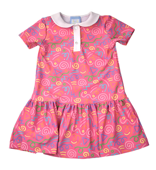 Funtasia Too Hot Pink Squiggles Athletic Dress