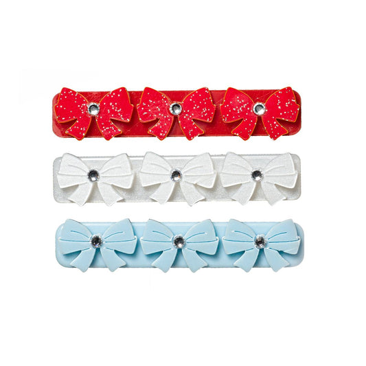 Lilies & Roses Red, White, and Blue Bow Hair Clips