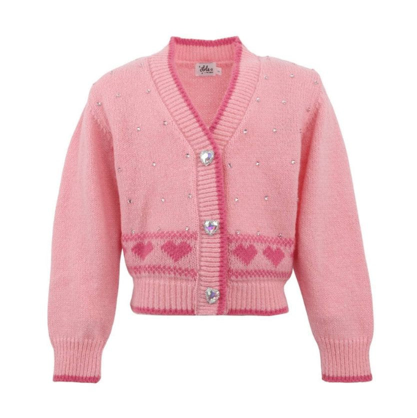 Lola and the Boys Pink Sweetheart Cardigan