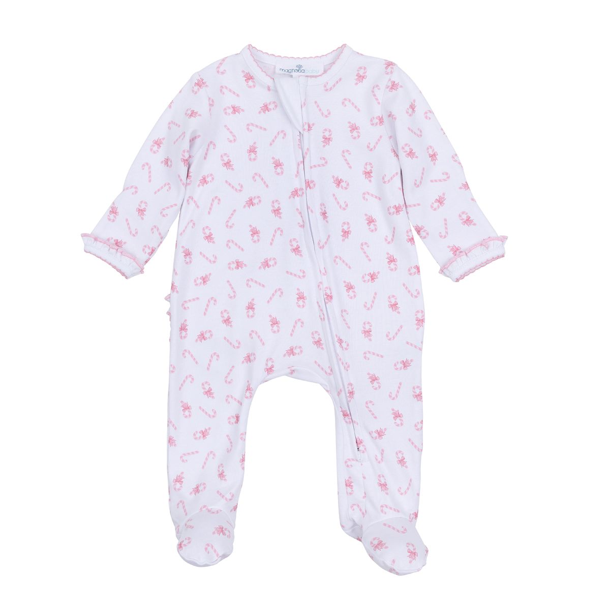 Magnolia Baby Sweet Peppermint Printed Zipper Footie