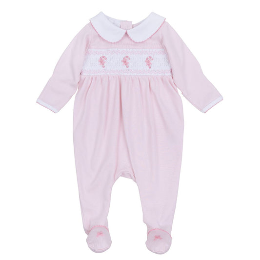Magnolia Baby Sweet Peppermint Smocked Collared Footie