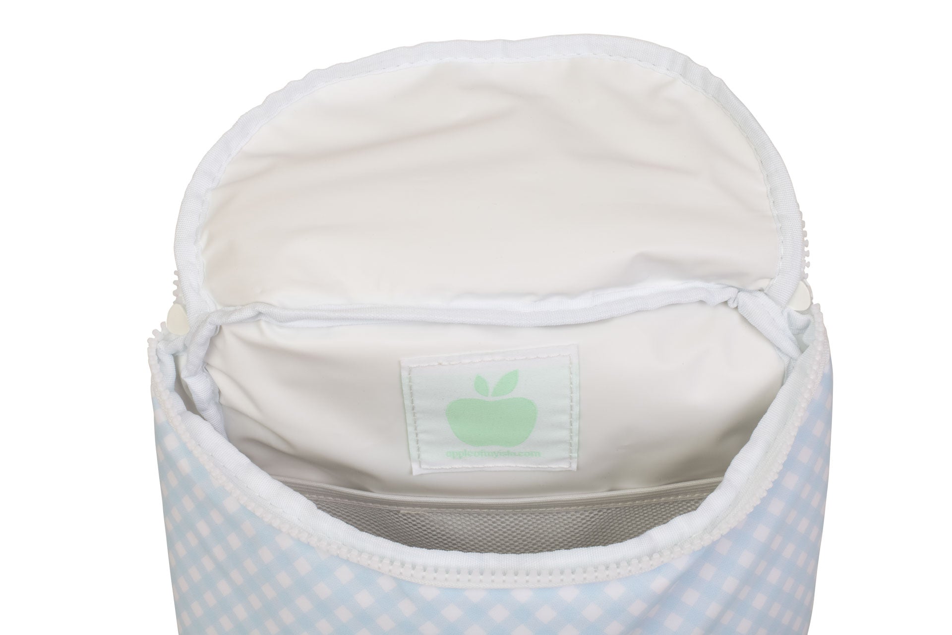 Apple Of My Isla The Bottle Bag- Blue Gingham