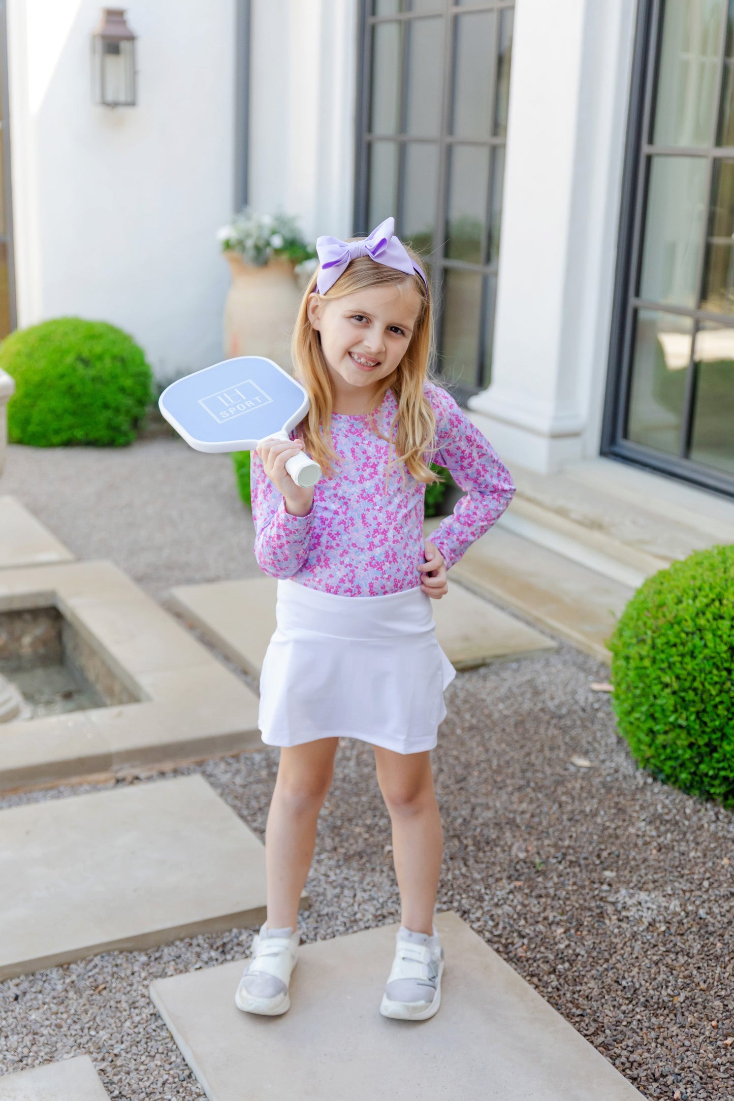 Mia Girls' Longsleeve Performance Top- Preppy Petals
