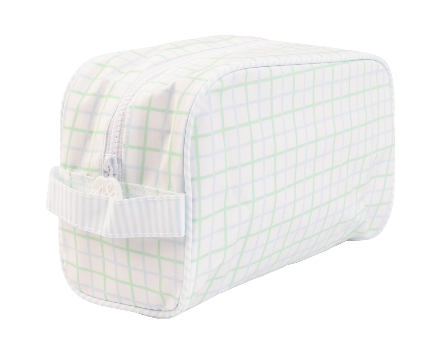 Apple Of My Isla The Dopp Kit- Blue and Green Windowpane