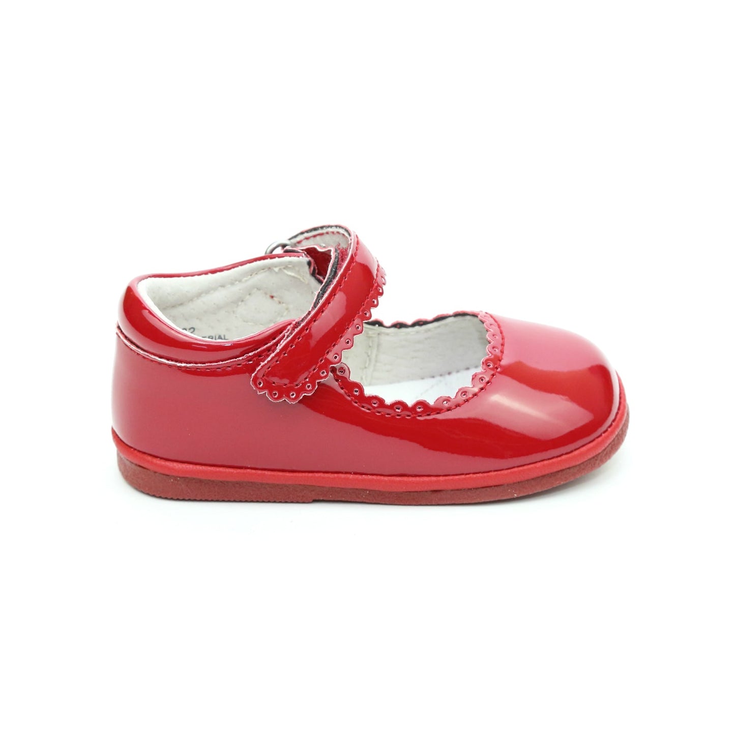 Baby Cara Scalloped Mary Jane- Red