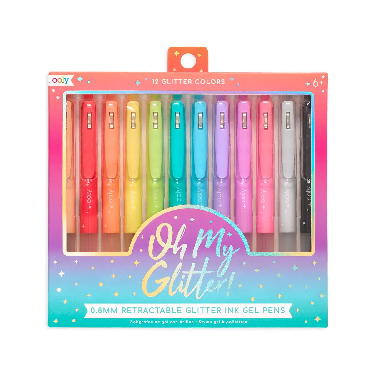 Ooly Oh My Glitter! Retractable Glitter Gel Pens- Set of 12