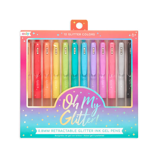 Ooly Oh My Glitter! Retractable Glitter Gel Pens- Set of 12