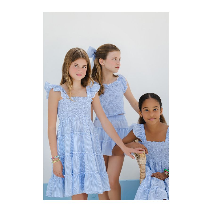 Blue Seersucker Dress