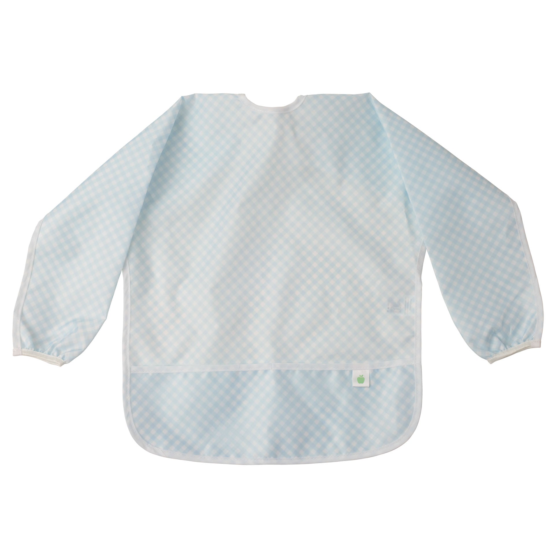 Apple of My Isla Blue Gingham Cover Everything Bib
