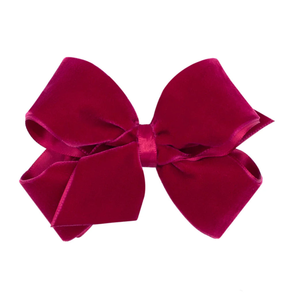 Wee Ones Small Classic Velvet Bow- Cardinal
