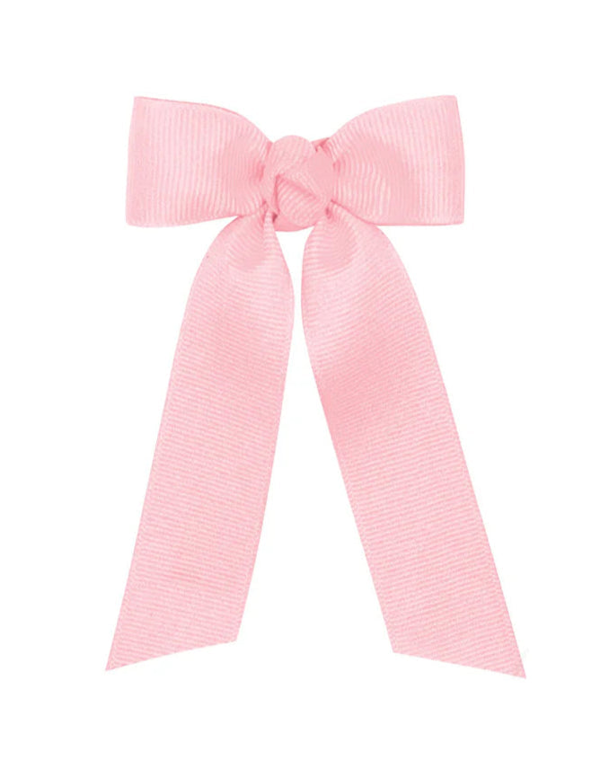 Wee Ones Tiny Grograin Knot Wrap Streamer Bow- Light Pink
