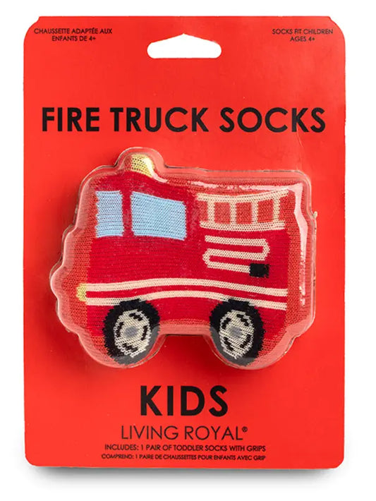 Living Royal Fire Truck 3D Packaged Crew Socks