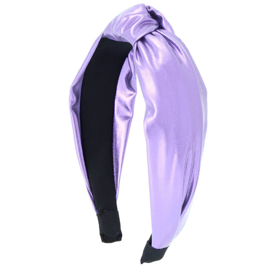 Azarhia Top Knot Metallic Headband - Lavender