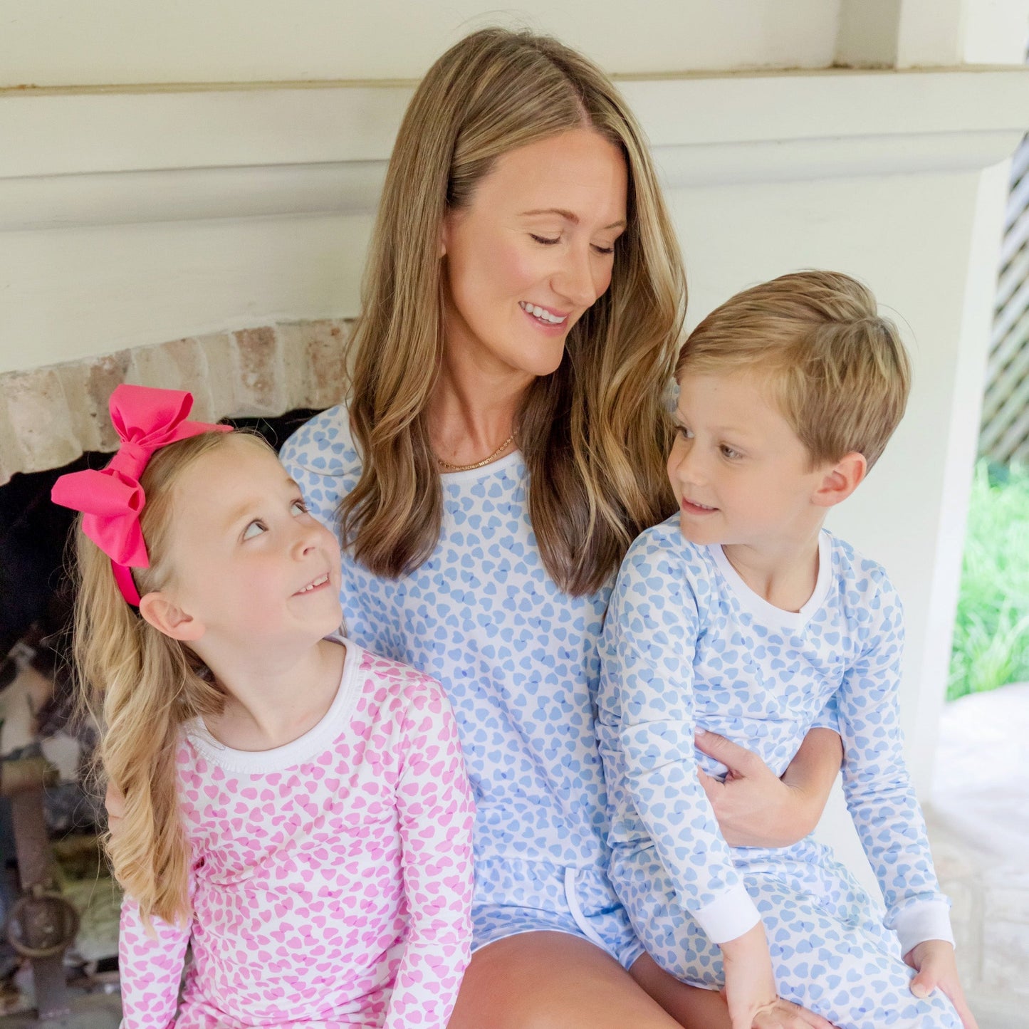 Grayson Pajama Pant Set - Confetti Hearts Blue