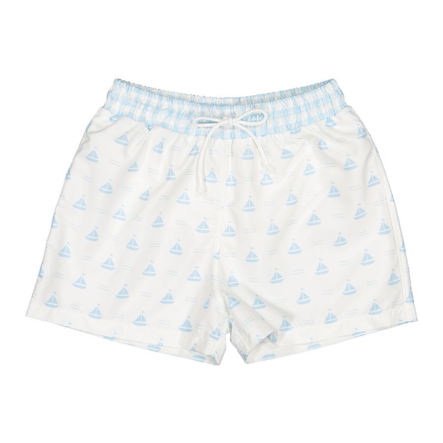 Sal & Pimenta Blue Sailboats Swim Trunks