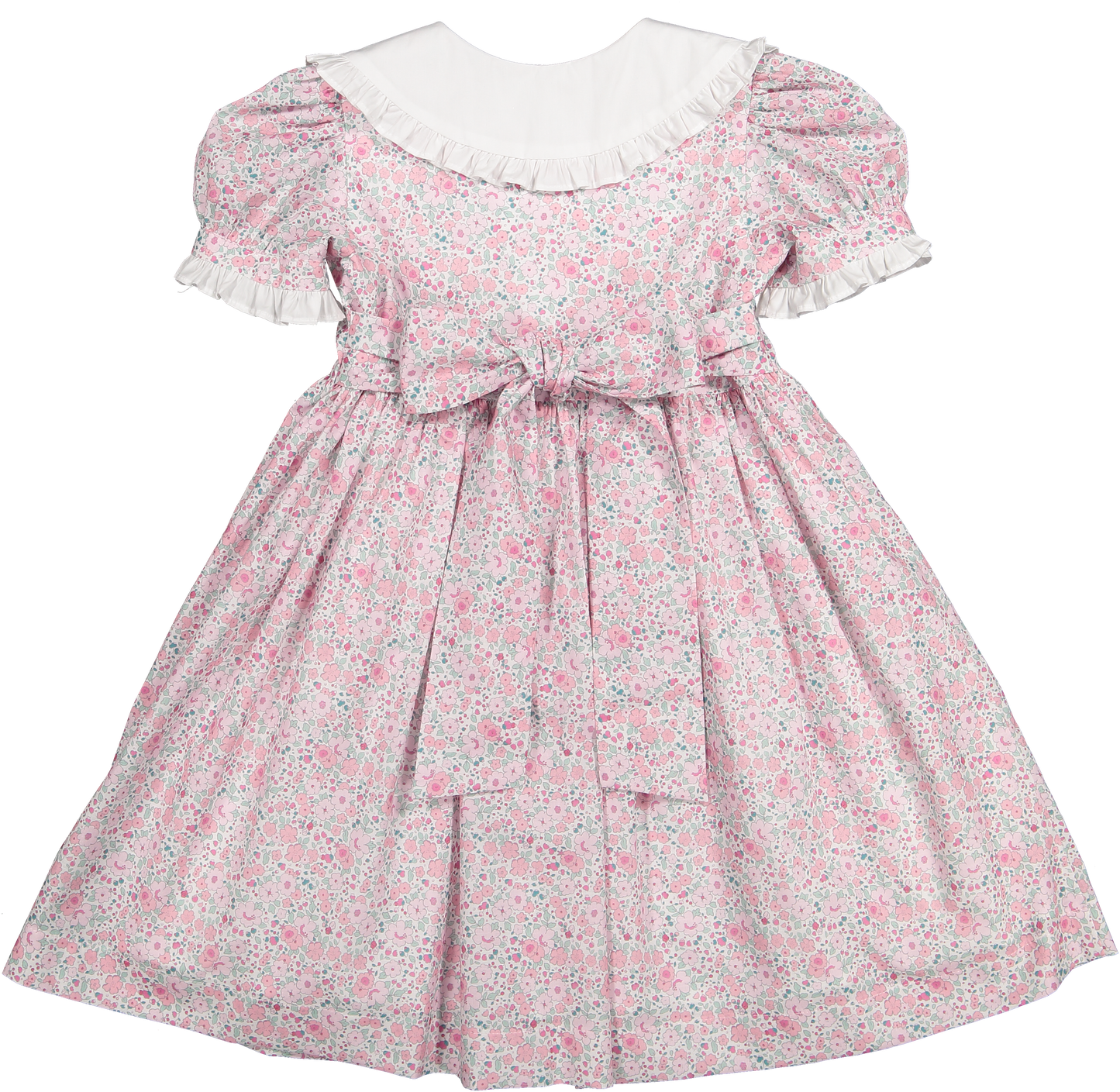 Pink Ditsy Floral Dress made by Sal and Pimenta Dallas Texas