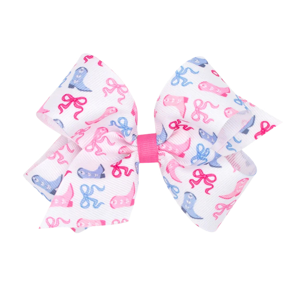 Wee Ones Medium Cowgirl Print Grosgrain Hair Bow