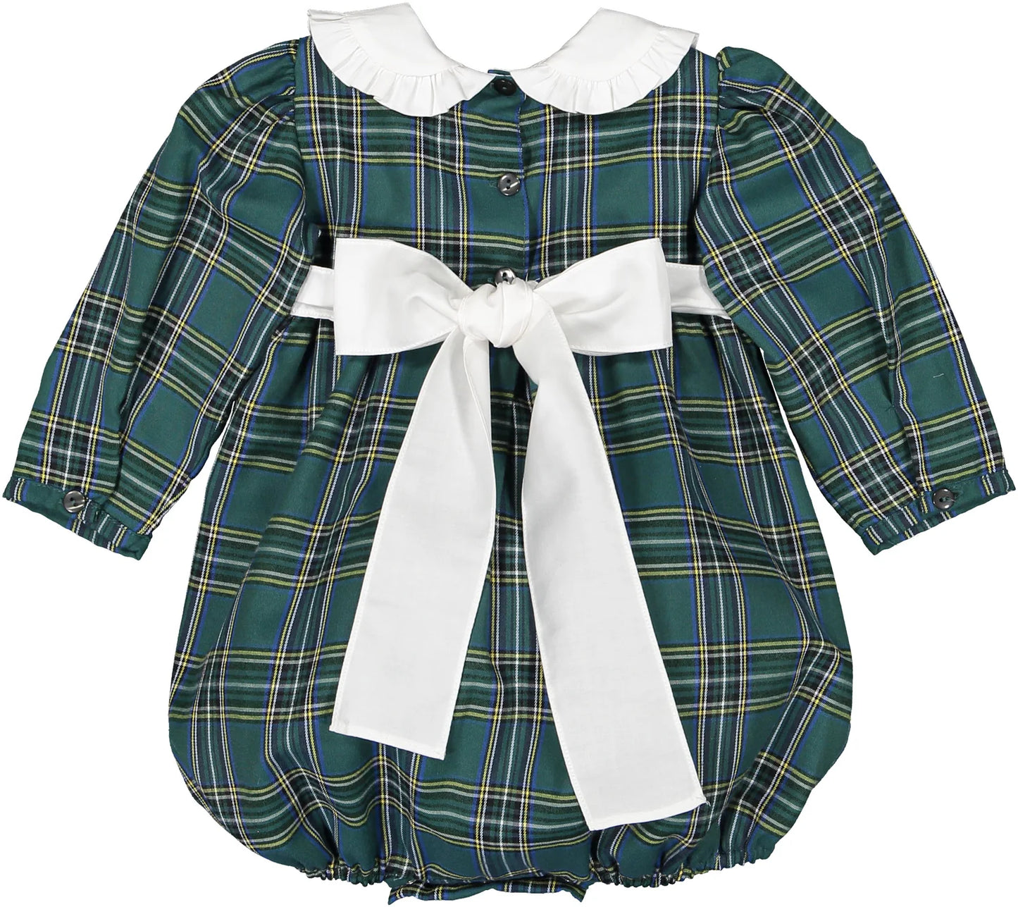 Sal and Pimenta Sleigh Ride Green Tartan Christmas Romper