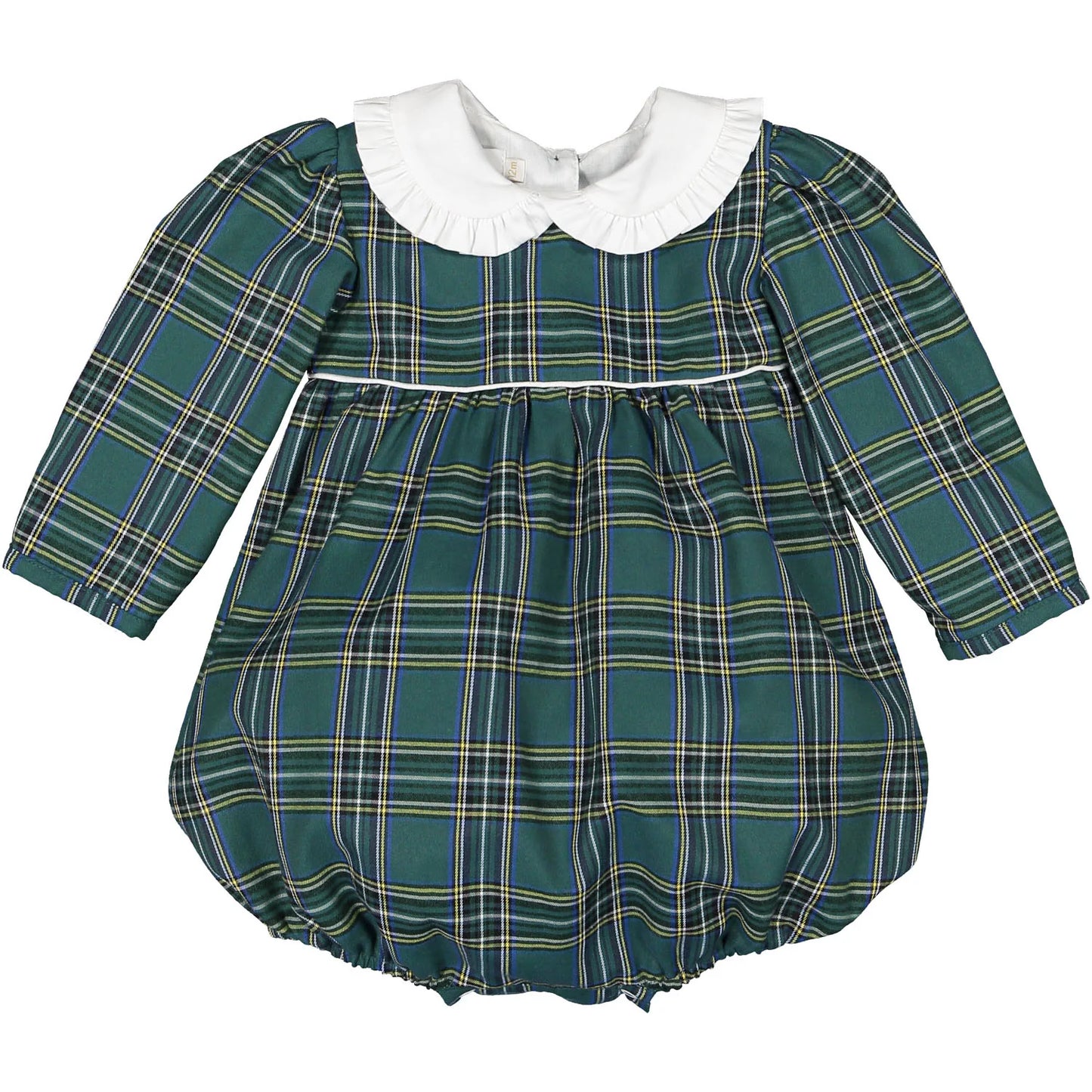 Sal and Pimenta Sleigh Ride Green Tartan Christmas Romper