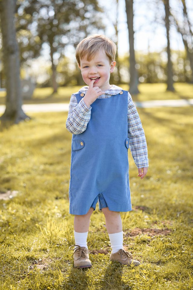 Little English Peter Pan Shirt- Clarkson Plaid