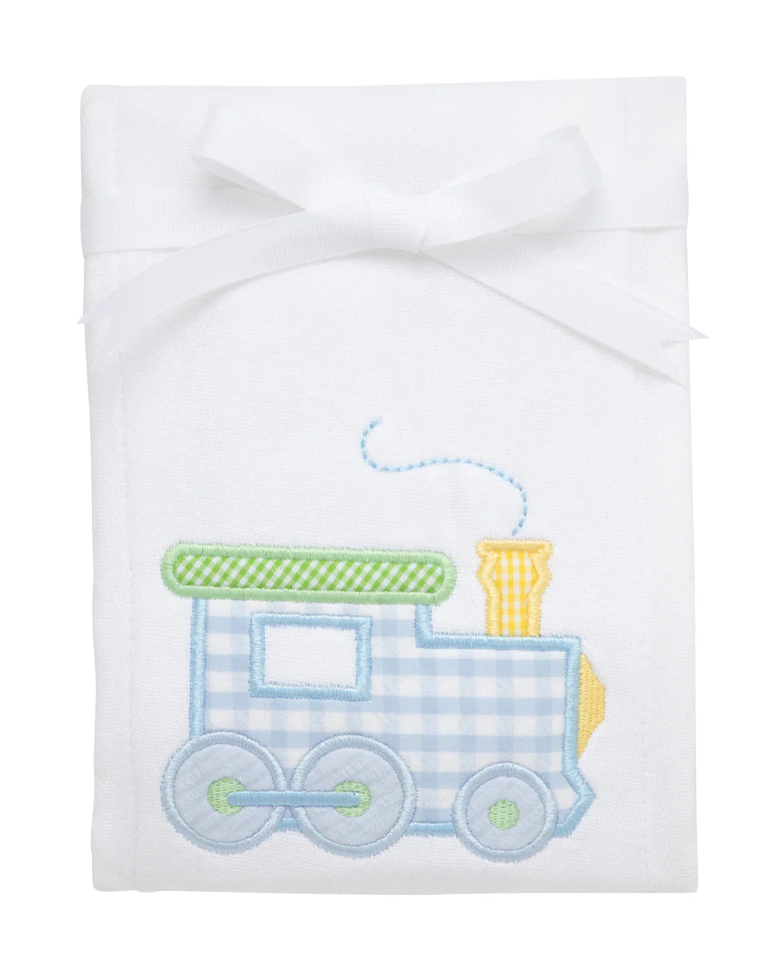 3 Marthas Train Applique Burp Cloth