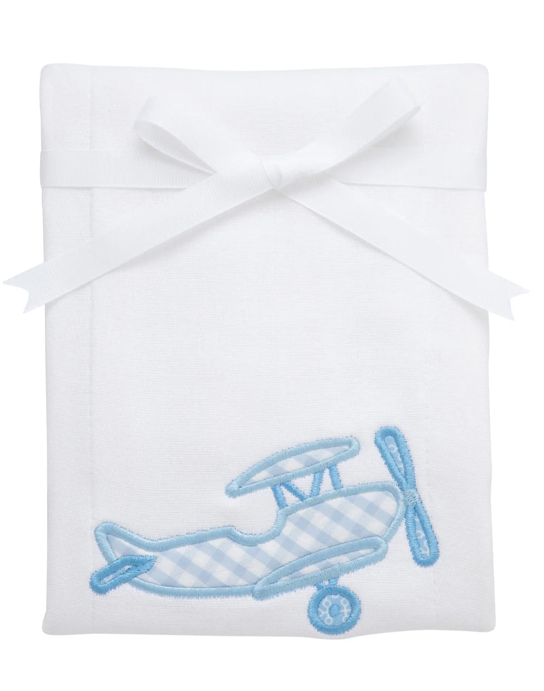 3 Marthas Applique Airplane Burp Cloth