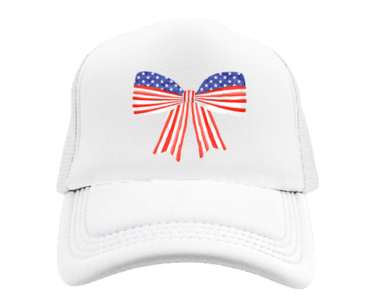 Azarhia Americana Bow White Trucker Hat