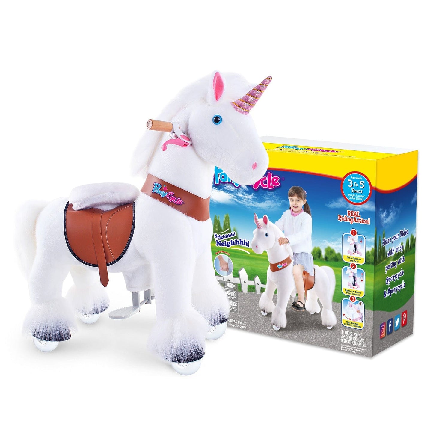 Model U® Unicorn Ride-On Toy Age 3-4 White