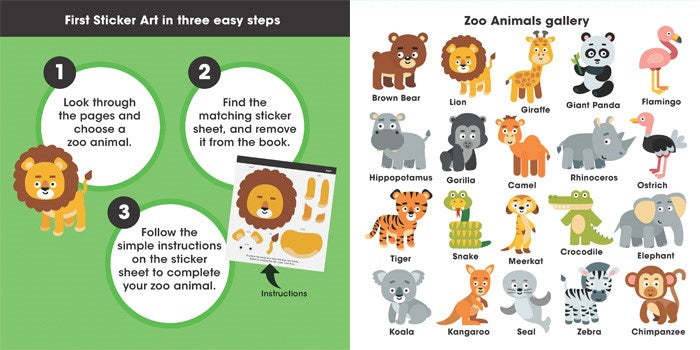 Sourcebooks First Sticker Art: Zoo Animals