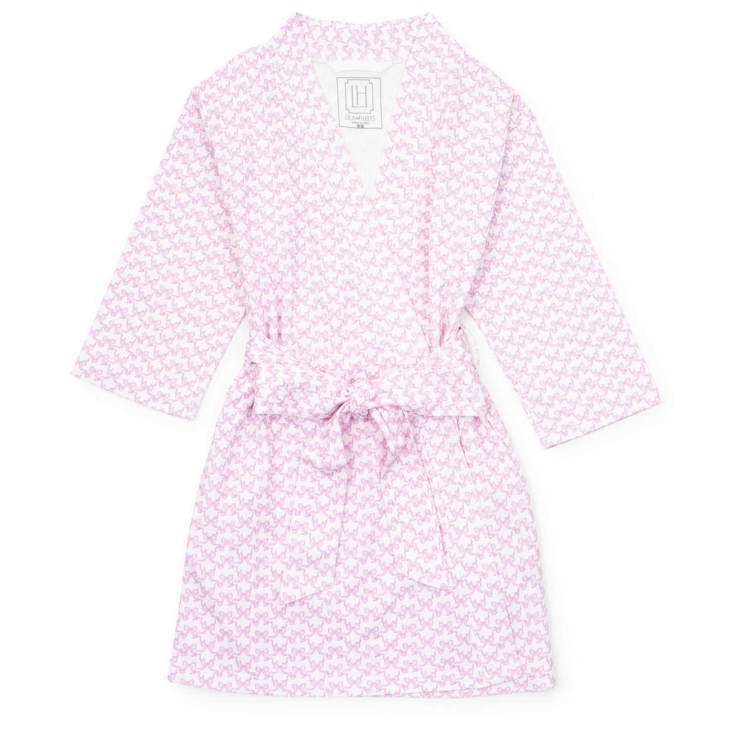 Gwen Girls' Spa Wrap - Pretty Pink Bows