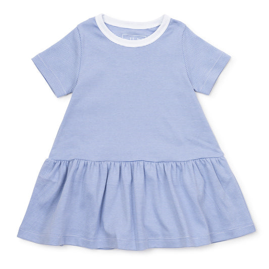 Lottie Girls' Dress - Blue Stripes