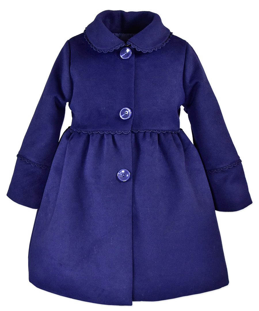 Scallop Trim Coat - Navy