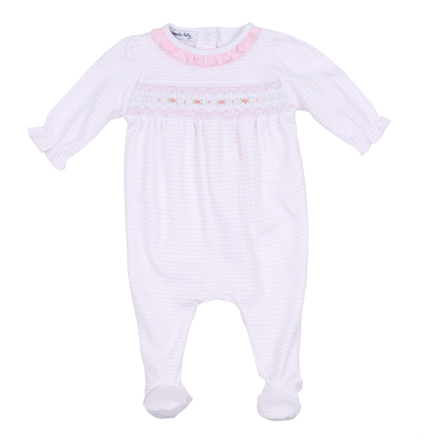 Magnolia Baby Katie and Kyle Smocked Ruffle Girl Footie