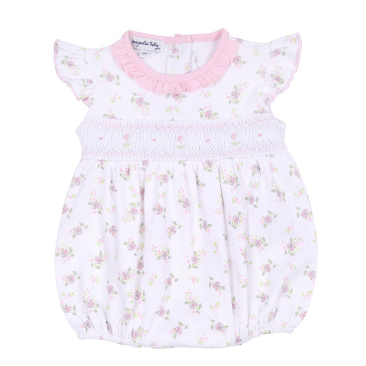 Magnolia Baby Hope's Rose Smocked Printed Flutters Bubble