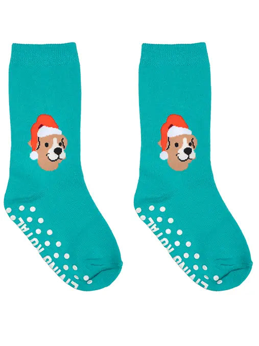 Santa Puppy 3D Packaged Crew Socks