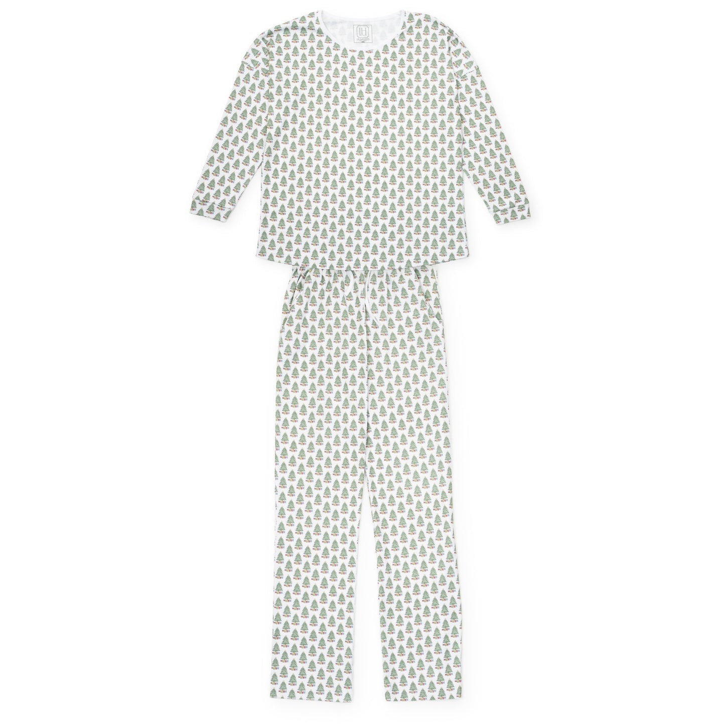 Audrey Women's Longsleeve Top Pant Set - Under the Christmas Tree