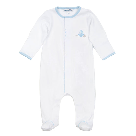Magnolia Baby My First Sailboat Embroidered Footie