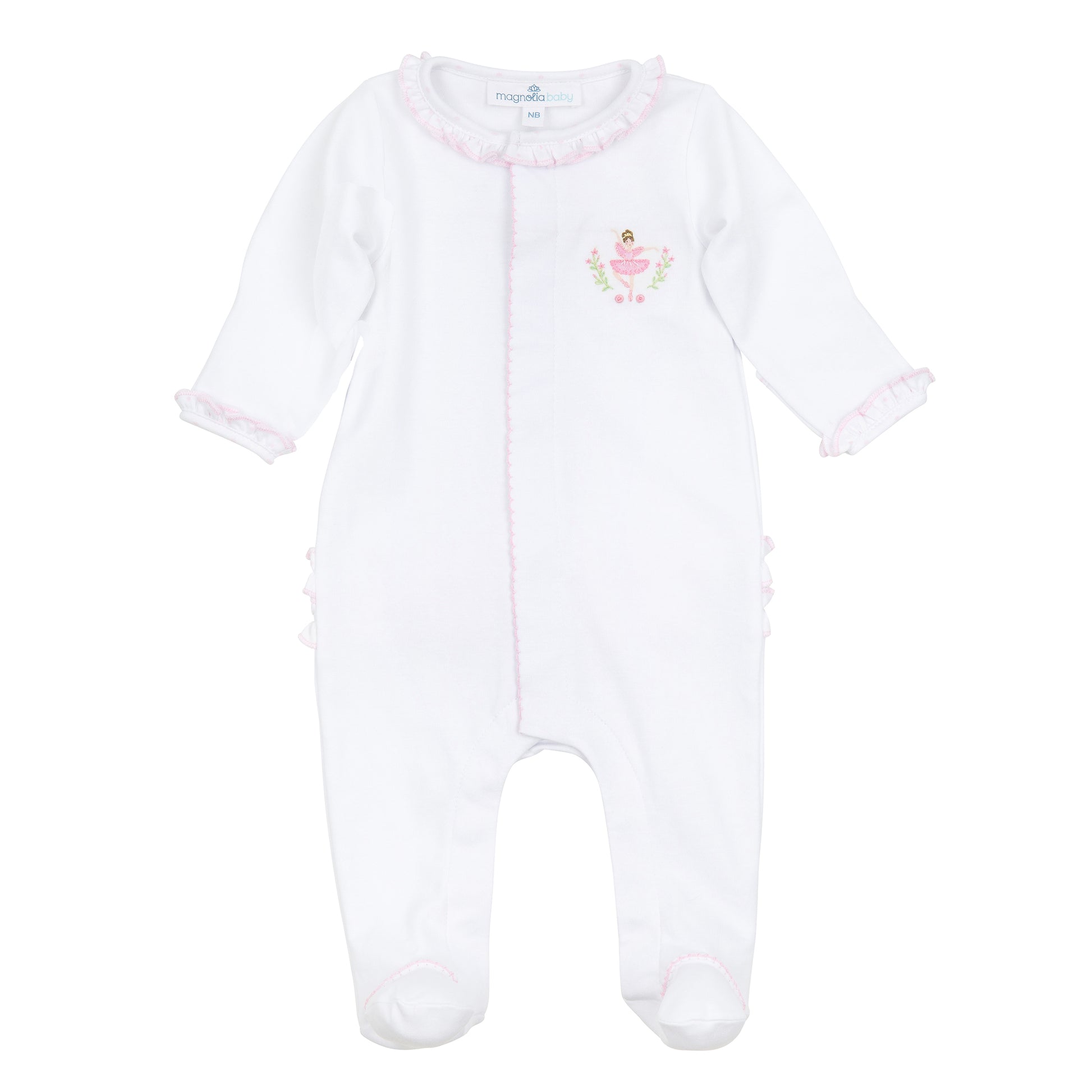 Magnolia Baby Twinkle Toes Embroidered Footie