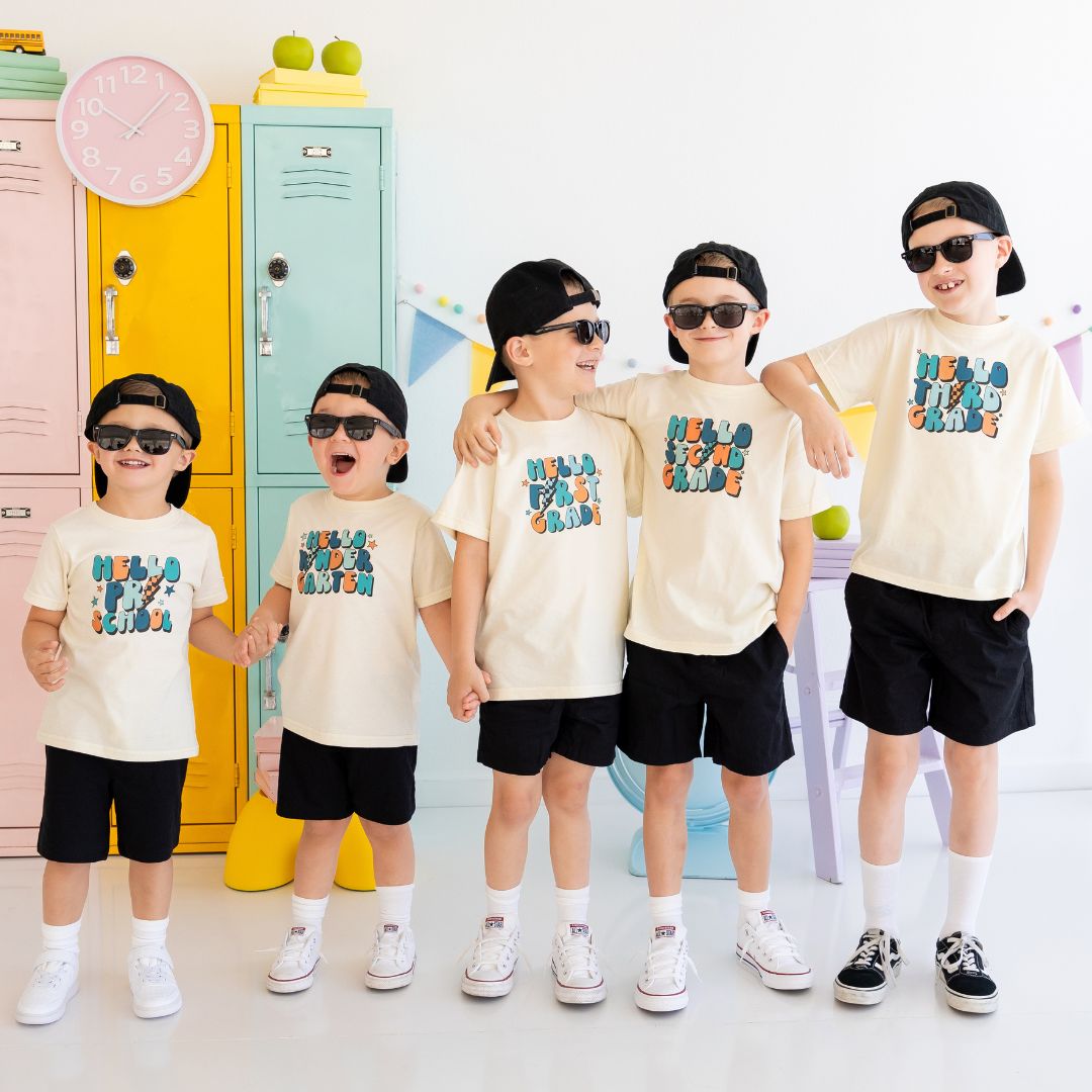 Sweet Wink Hello Third Grade Short Sleeve T-Shirt - Natural