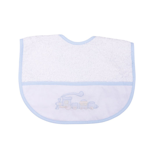 Terry Cloth Bib- Trains