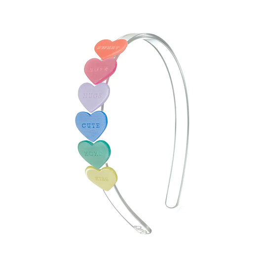 Lilies & Roses Candy Hearts Pastel Pearlized Headband