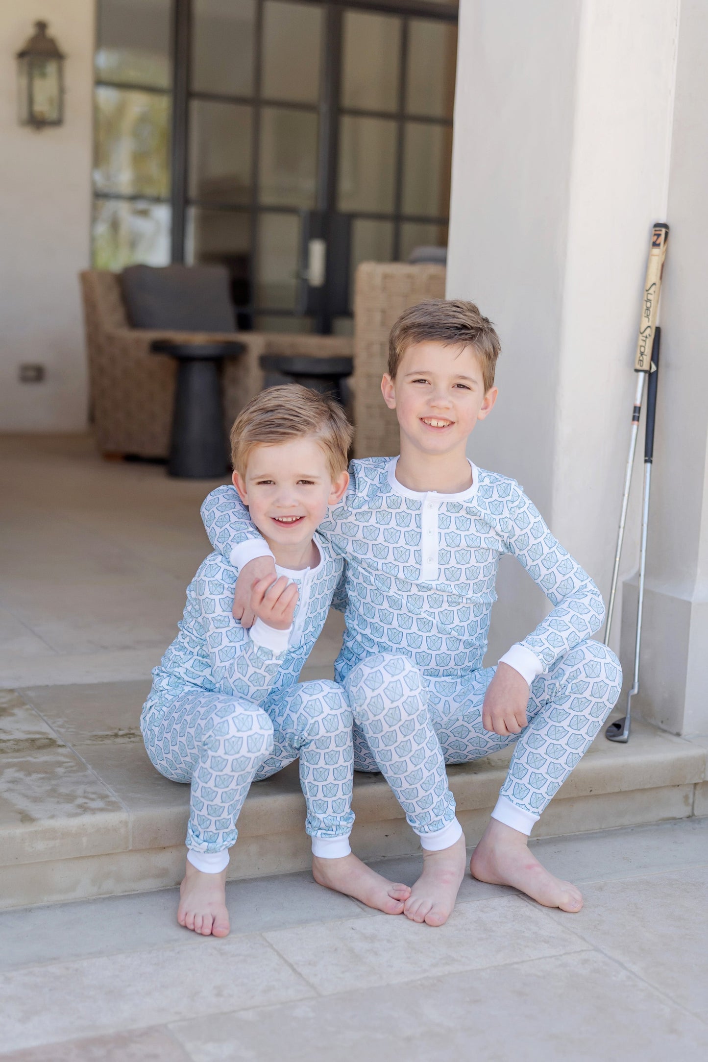 Jack Boys' Pajama Pant Set - Golf Crest Blue