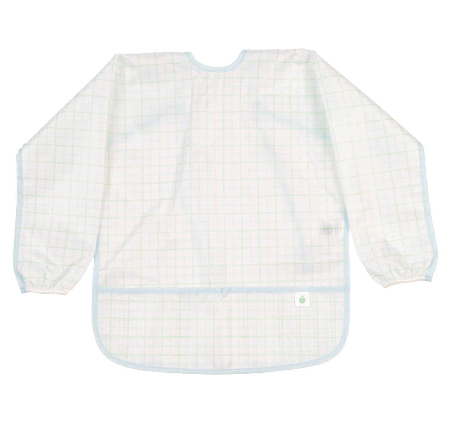 Apple of My Isla Blue and Green Windowpane Cover Everything Bib