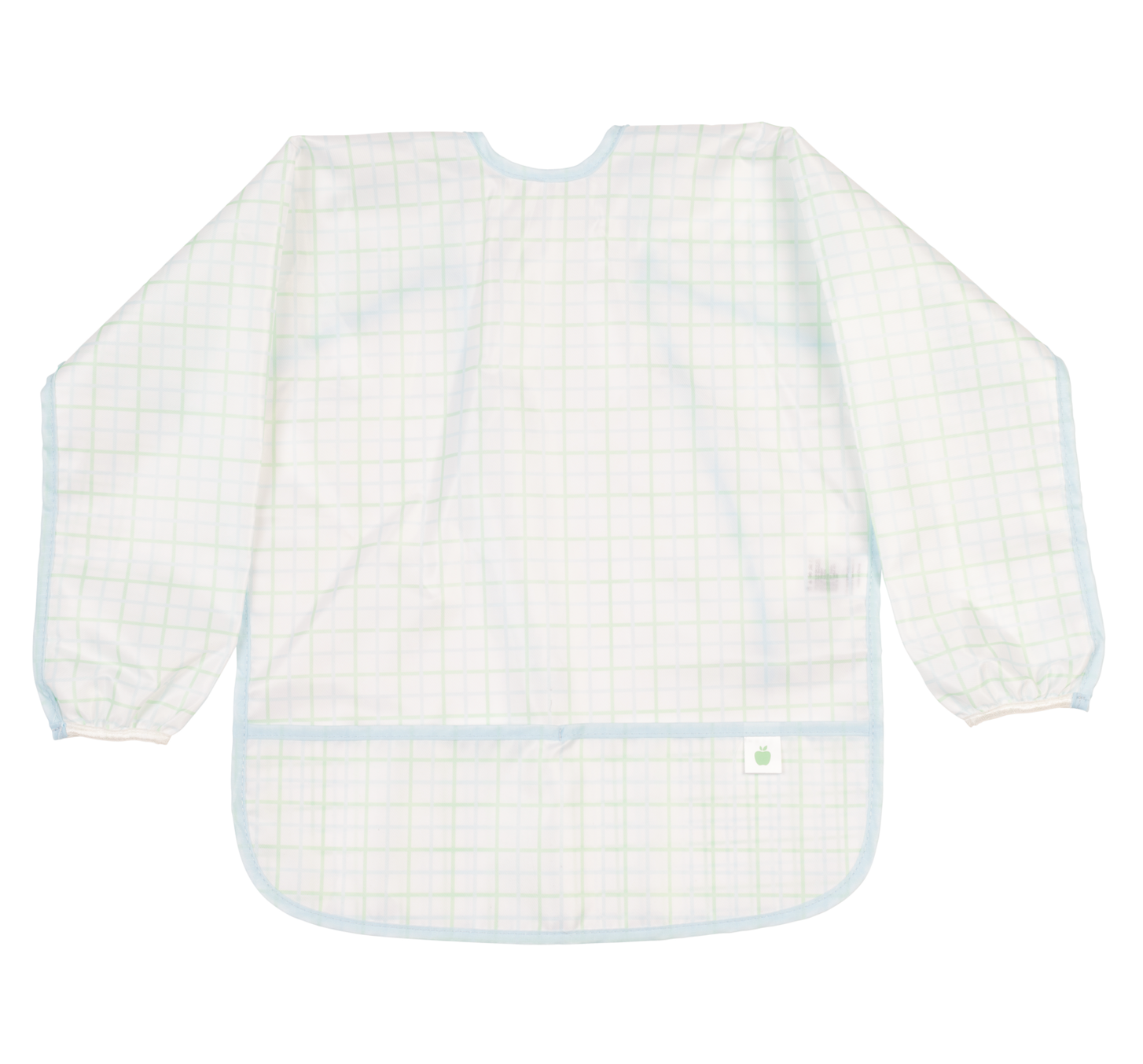 Apple of My Isla Blue and Green Windowpane Cover Everything Bib