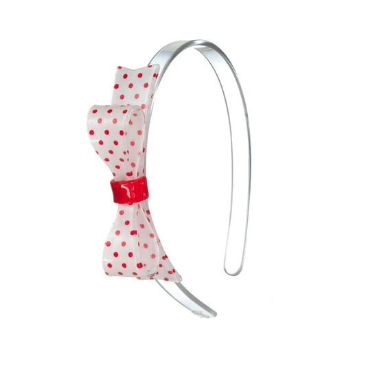 Lilies & Roses Bow Tie Red and White Headband