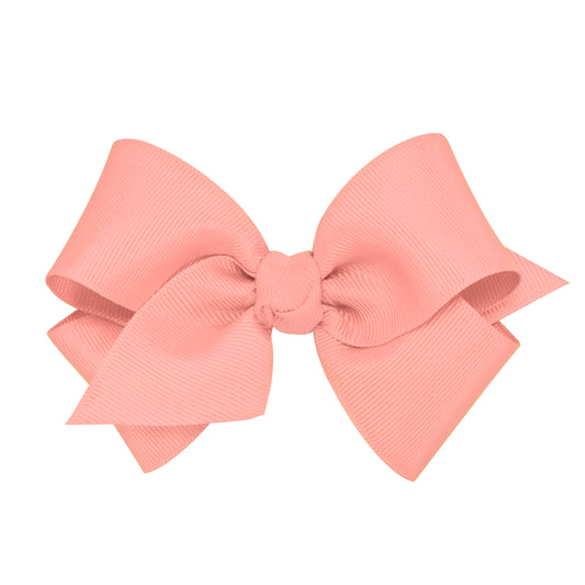 Small Grosgrain Hair Bow with Center Knot - Seashell