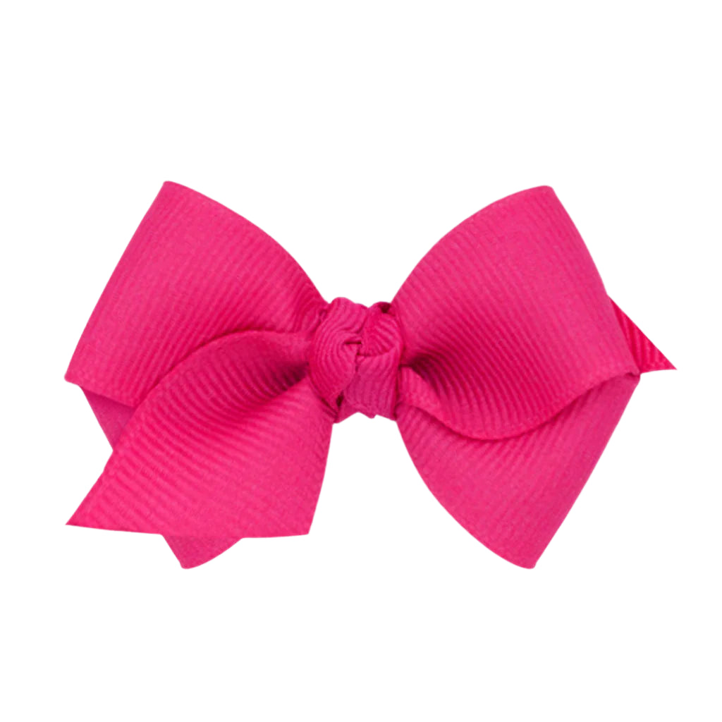 Wee Classic Grosgrain Hair Bow- Shocking Pink